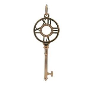 Tiffany & Co Atlas Collection Solid 18kt Rose Gold and Diamond Atlas Key Pendant